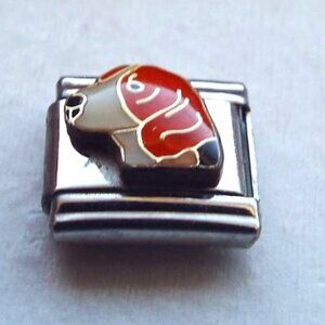 Enamel Beagle dog face 9mm stainless steel italian charm bracelet link new